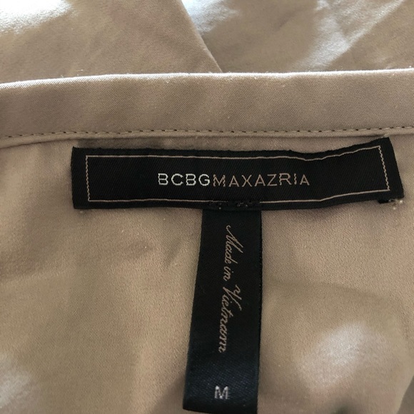 BCBG maxazria tan shimmer tie bottom blouse - Picture 5 of 6